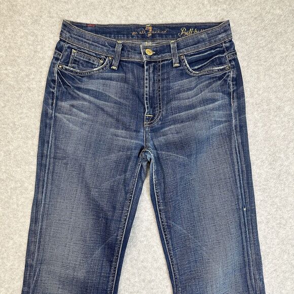7 for All Mankind Jeans Women’s 27 Light Wash Flare Denim Bell‎ Bottom Western - Picture 3 of 16